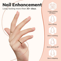 modelones nail extension with tip showing secure adhesion and length