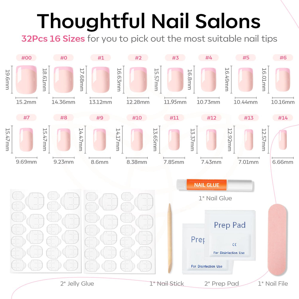 modelones kit contents displayed with glue, adhesive tabs, file and cuticle stick for complete prep