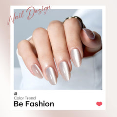 modelones worn on hands in lifestyle scene showing short almond nails and everyday practicality