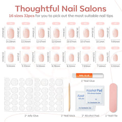 Modelones nails displayed on hand for size comparison and natural fit