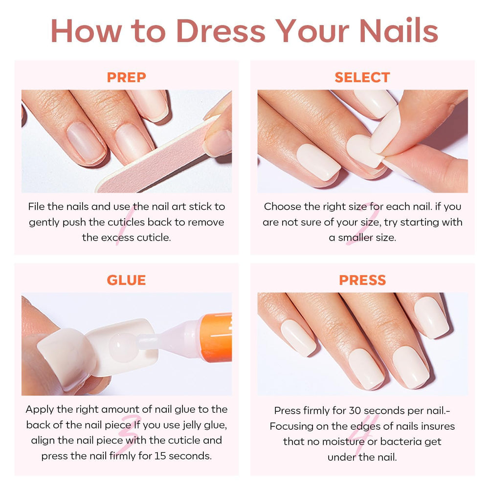 modelones nails on hand lifestyle shot showing finished manicure that looks natural and polished benefit
