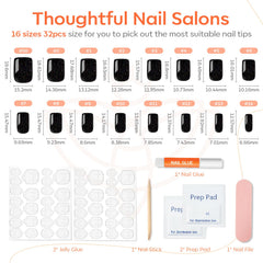 modelones nails beside a ruler showing size options