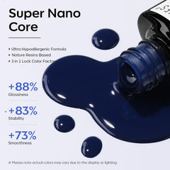 modelones brush stroke showing smooth application and rich navy coverage benefit