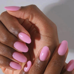 modelones close-up of oval nails texture and finish for a natural look