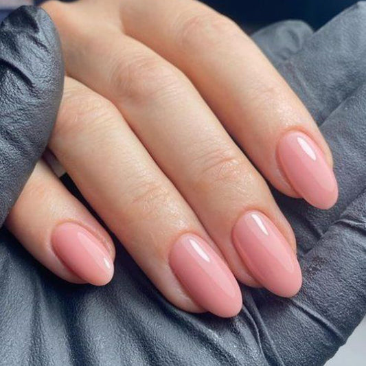 Modelones front packaging showing kit contents and peach-pink nails benefit easy selection