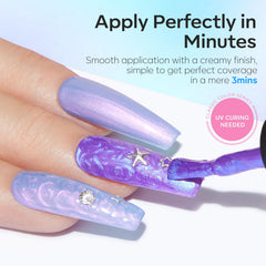 modelones polish applied on nails demonstrating mermaid swirl, wearable look benefit
