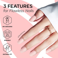 modelones press-on nails applied on hand demonstrating instant manicure