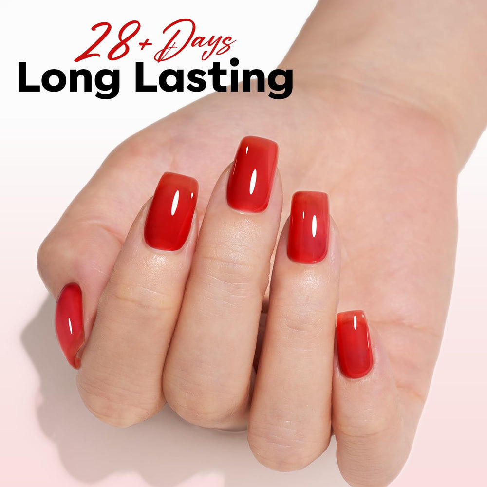 modelones brush stroke of jelly polish showing smooth application and streak-free finish
