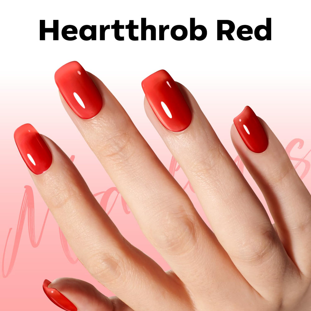 modelones single thin layer on natural nail showing subtle tinted red and natural look