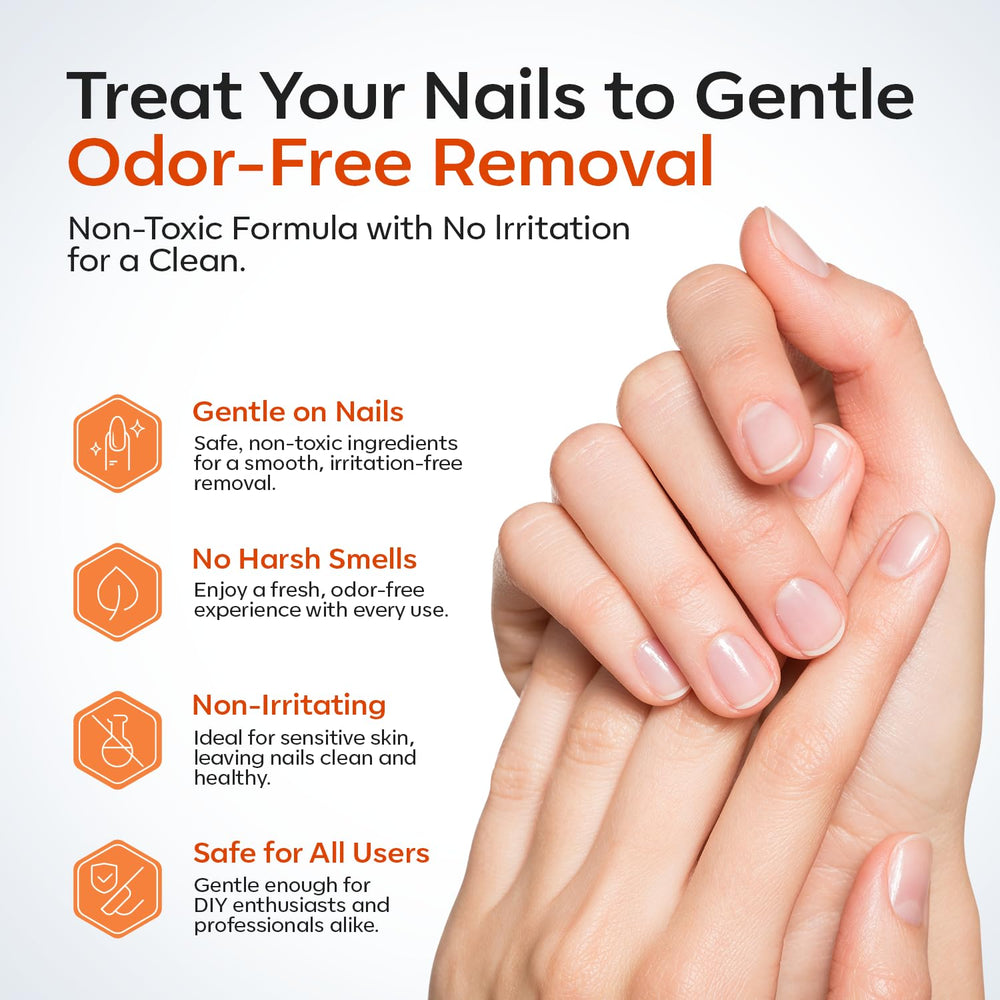 modelones removal process step showing lifted press-on for gentle care