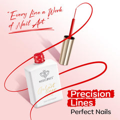 modelones nail artist using liner gel in salon for professional finish