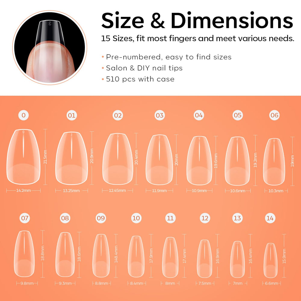 modelones hand with tips compared to ruler for scale and proper sizing benefit