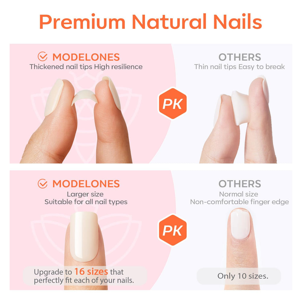 modelones scale on hand showing nail length and proportions benefit everyday practicality