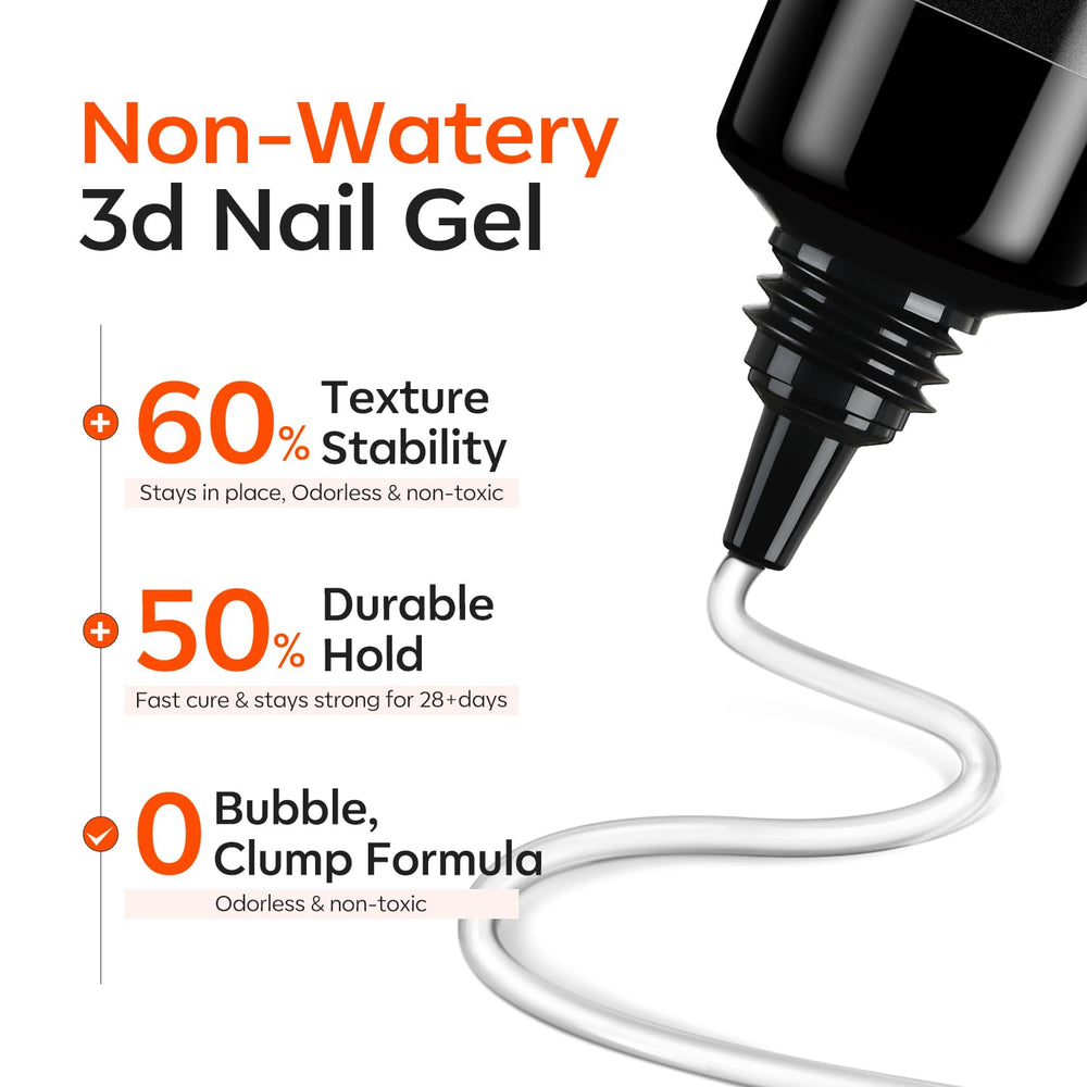 modelones sculpted 3D flower on nail cured under lamp illustrating detail hold
