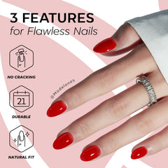 modelones sheer red glue and adhesive tabs displayed for long-lasting or temporary wear