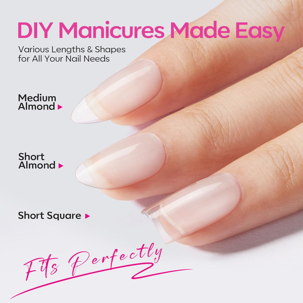 modelones short almond tips highlighting practical rounded tip