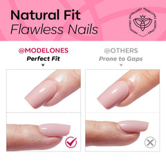 modelones side profile of worn nails showing durable waterproof finish