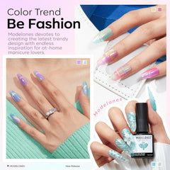 modelones silver cat-eye gel with magnet demonstrating stripe effect, eye-catching finish benefit
