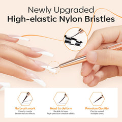 modelones brushes held next to fingers to show scale and handling advantage