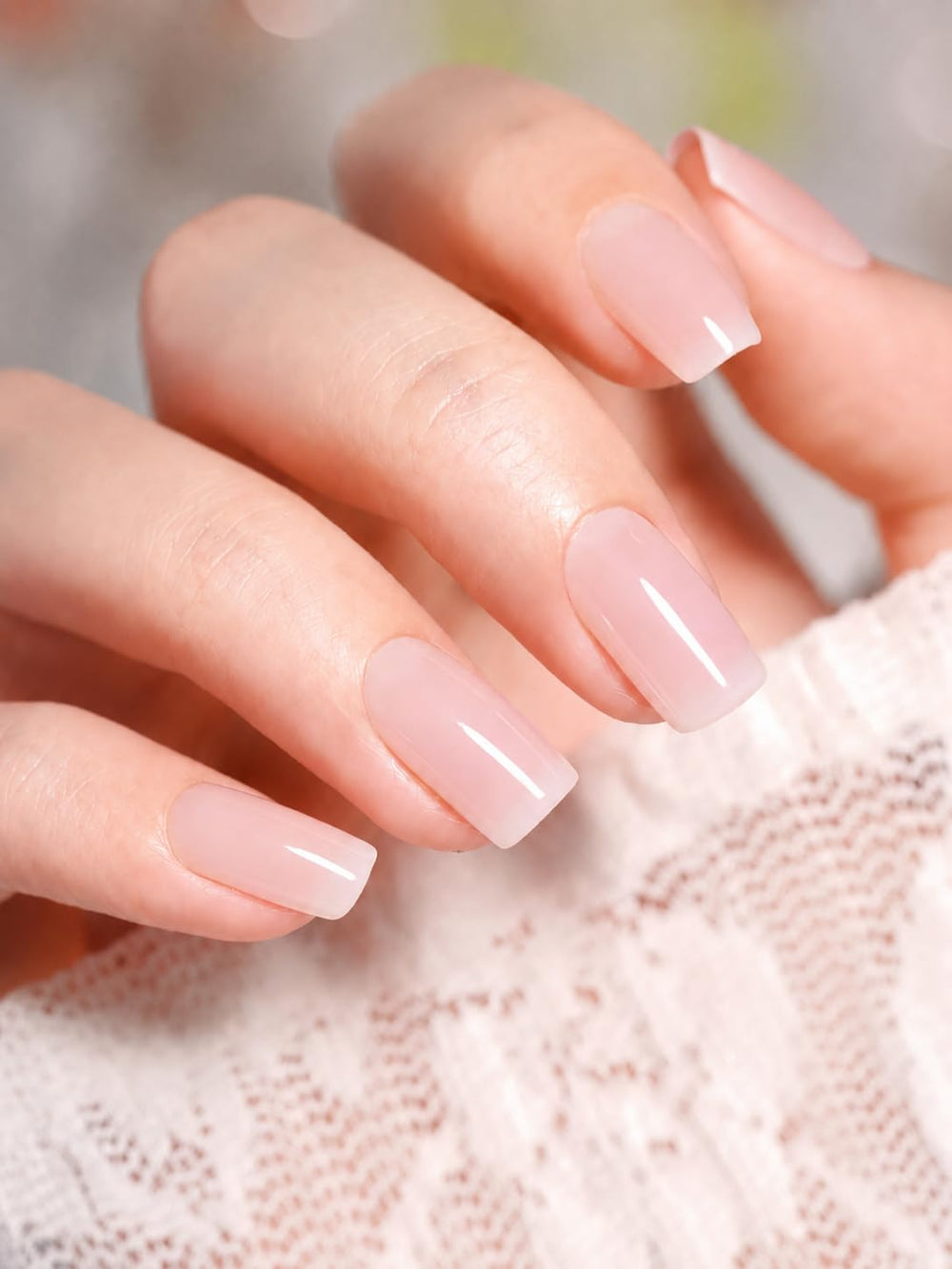 modelones texture close-up showing glossy jelly finish and smoothing effect