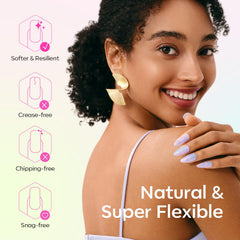 Modelones tip applied on a natural nail demonstrating quick extension and seamless look