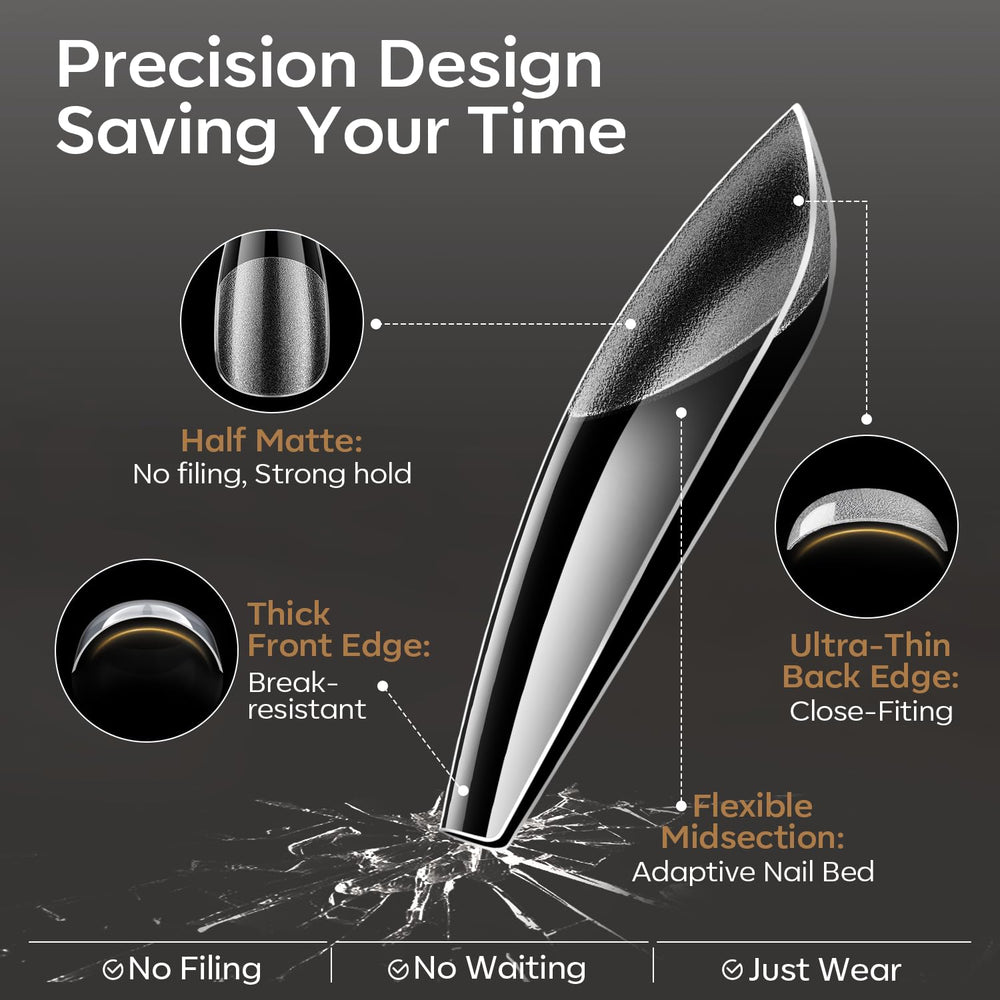 modelones nails in hand showing tip scale for accurate length visualization