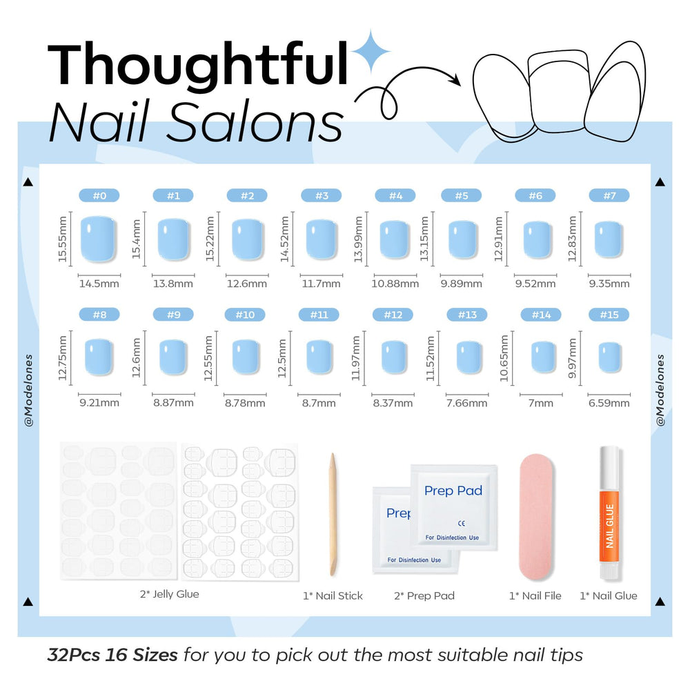 modelones mini file and cuticle stick showing neat finishing