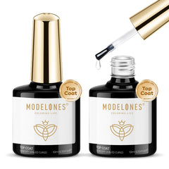modelones front packaging showing two clear 10ml bottles and glossy finish benefit