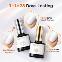 modelones white gel brush stroke demonstrating smooth, even pigmented coverage