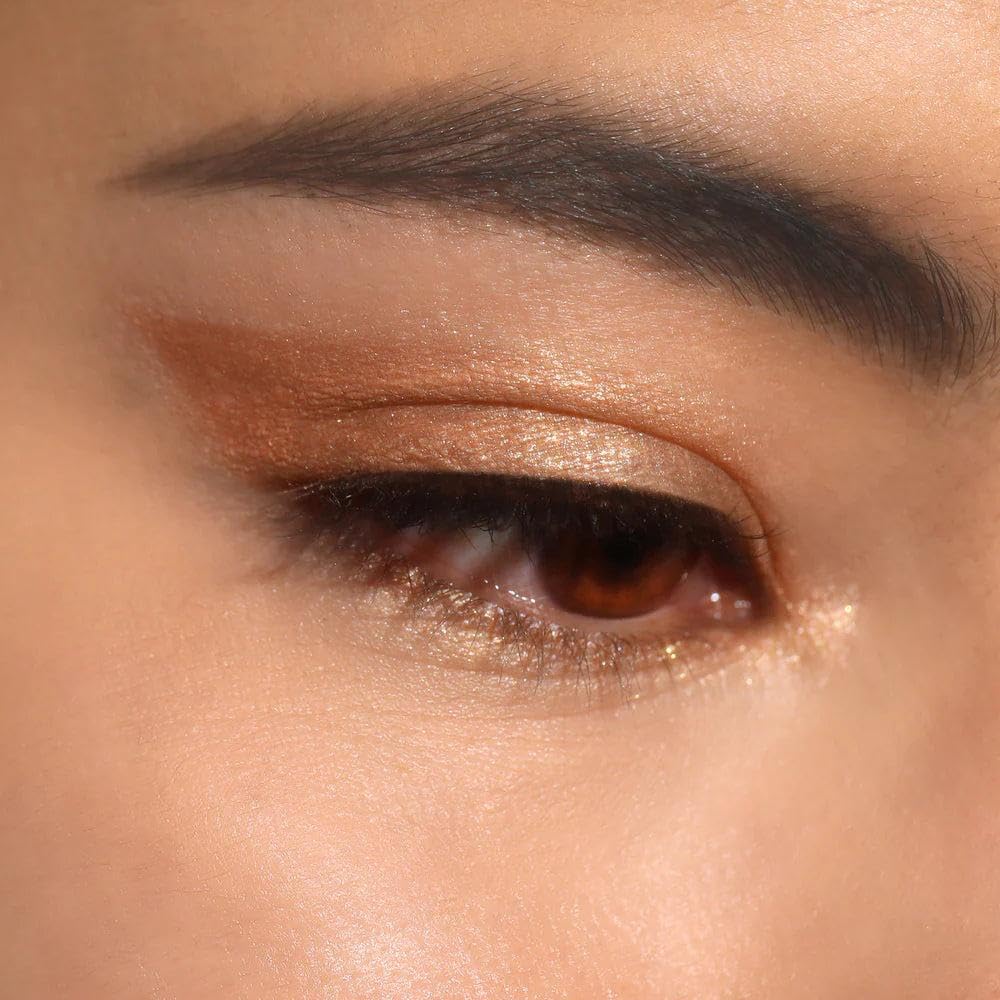 Moira applied on model eye delivering luminous bronze definition and lift