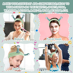 Molain headband in use while washing face keeps hair dry benefit