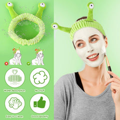 Molain headband in use during face washing keeping hair secure and improving routine