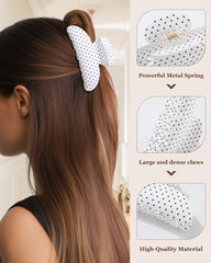Molans clip holding a low bun side view showing comfortable all-day wear
