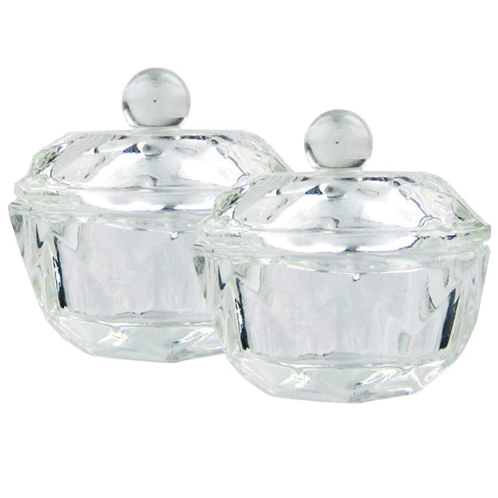 mollensiuer front view showing two clear glass dappen dishes for neat mixing
