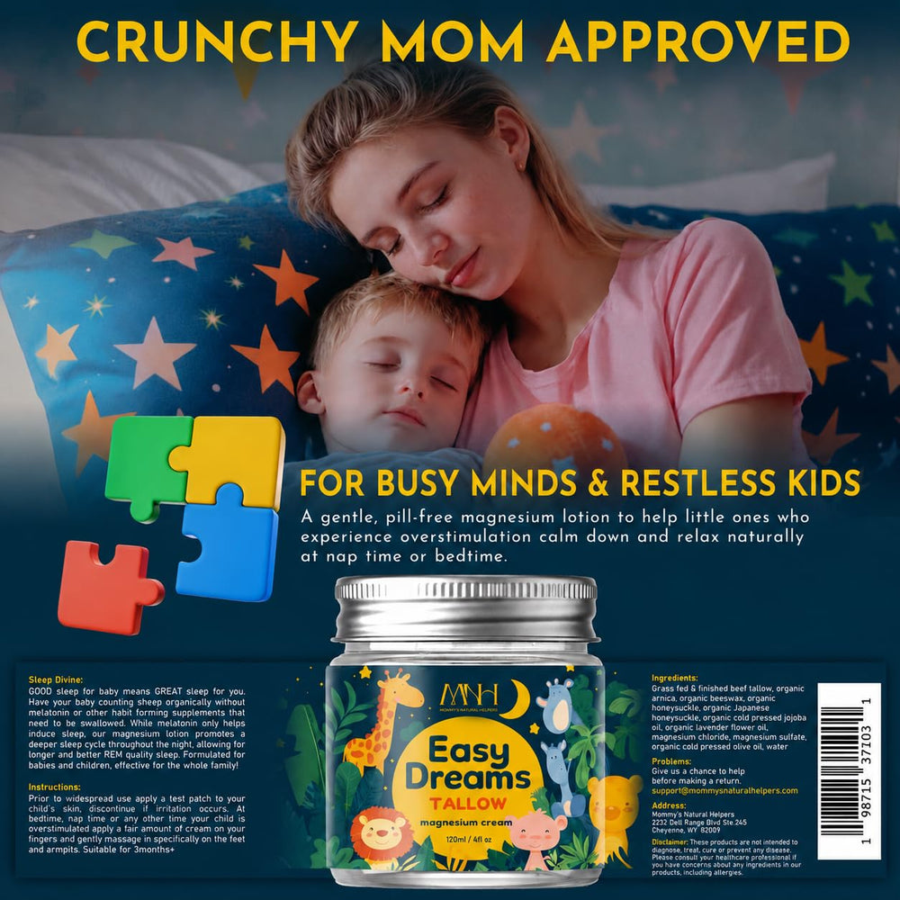 Mommy's Natural Helpers tallow and lavender botanicals highlighting natural ingredients