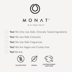 MONAT on bathroom shelf lifestyle shot showcasing daily routine benefit