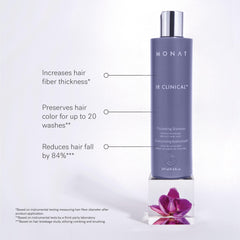 MONAT pea extract ingredient portrayal suggesting thicker-looking strands