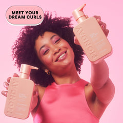 MONDAY HAIRCARE pump and cap detail for easy dispensing and mess-free use