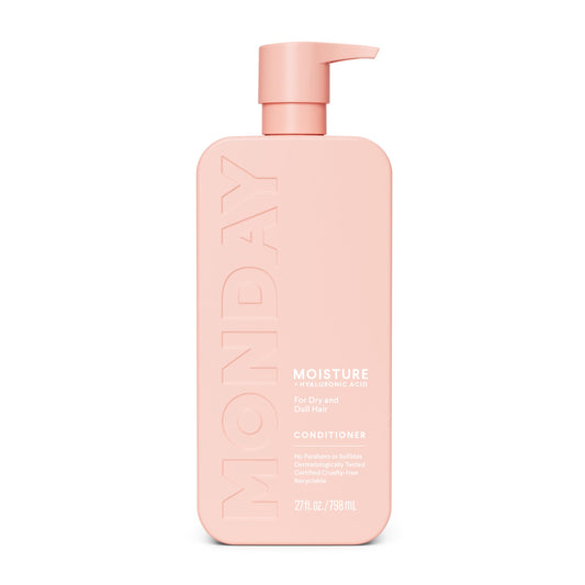 MONDAY HAIRCARE front bottle showing 798 mL size and hydration benefit