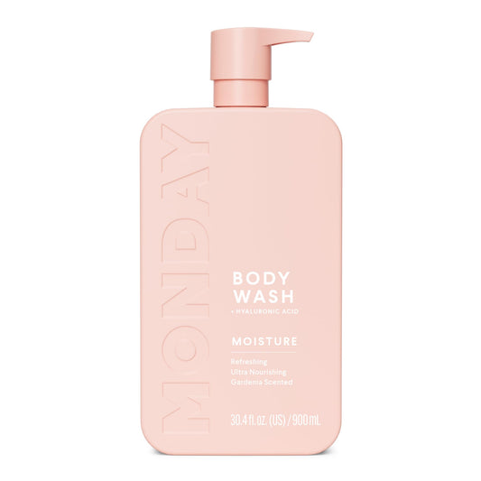 MONDAY HAIRCARE front packaging showing 900 mL pump and clean design benefits convenience
