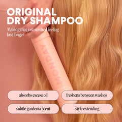 MONDAY HAIRCARE spray texture close-up for instant oil absorption