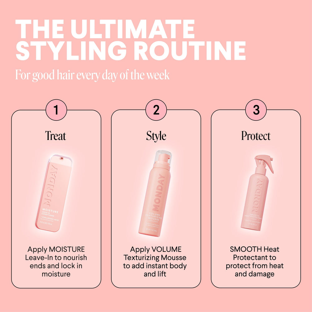 MONDAY HAIRCARE ingredients label highlighting keratin and free-from claims
