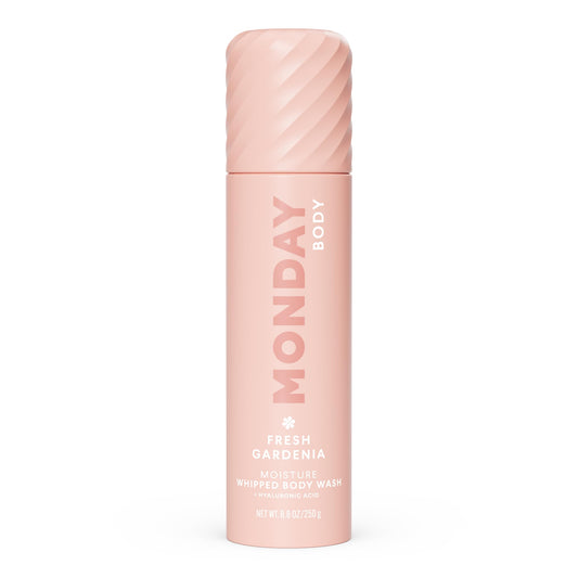 MONDAY HAIRCARE bottle front view shows sleek design and benefits