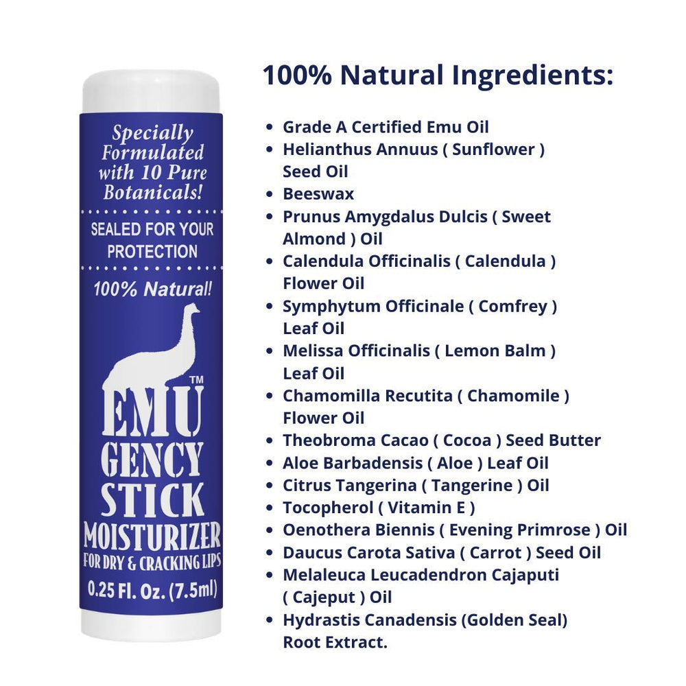 Montana Emu Ranch product label and ingredient list showing certified Grade A emu oil