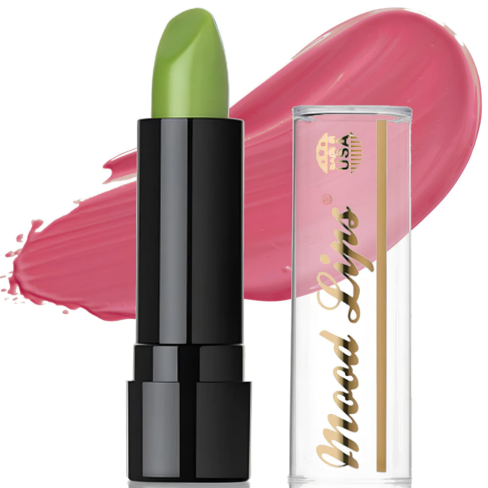 Mood Lips open bullet close-up showing creamy texture and smooth application