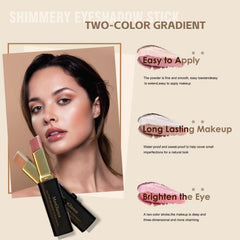 MooGlamor dual-shade stick close-up highlighting two-color gradient and easy blending