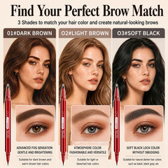 MOOMARTO before and after brows application, visible enhancement and neat definition