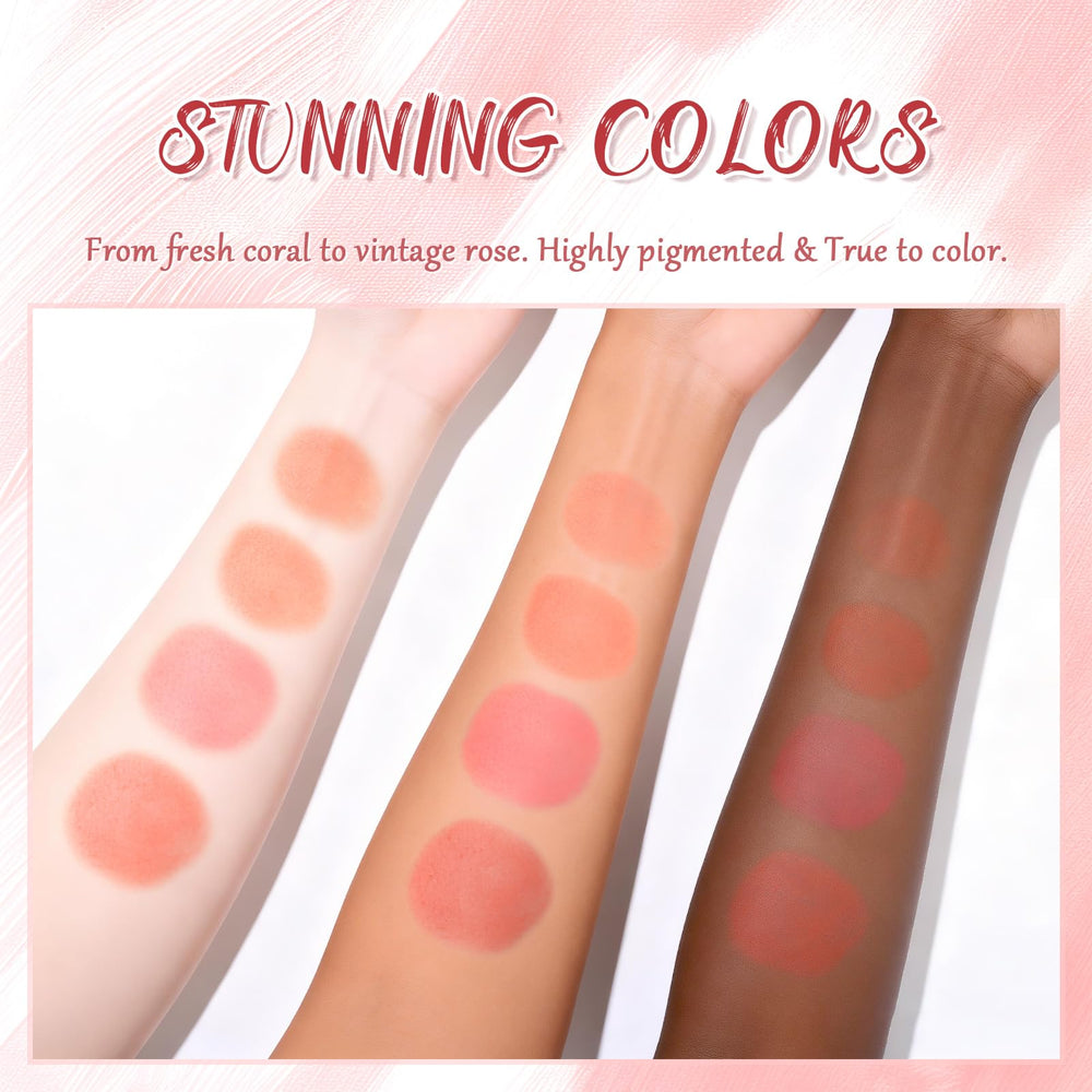 MOOMARTO applied on cheeks in lifestyle photo showing natural long-lasting finish