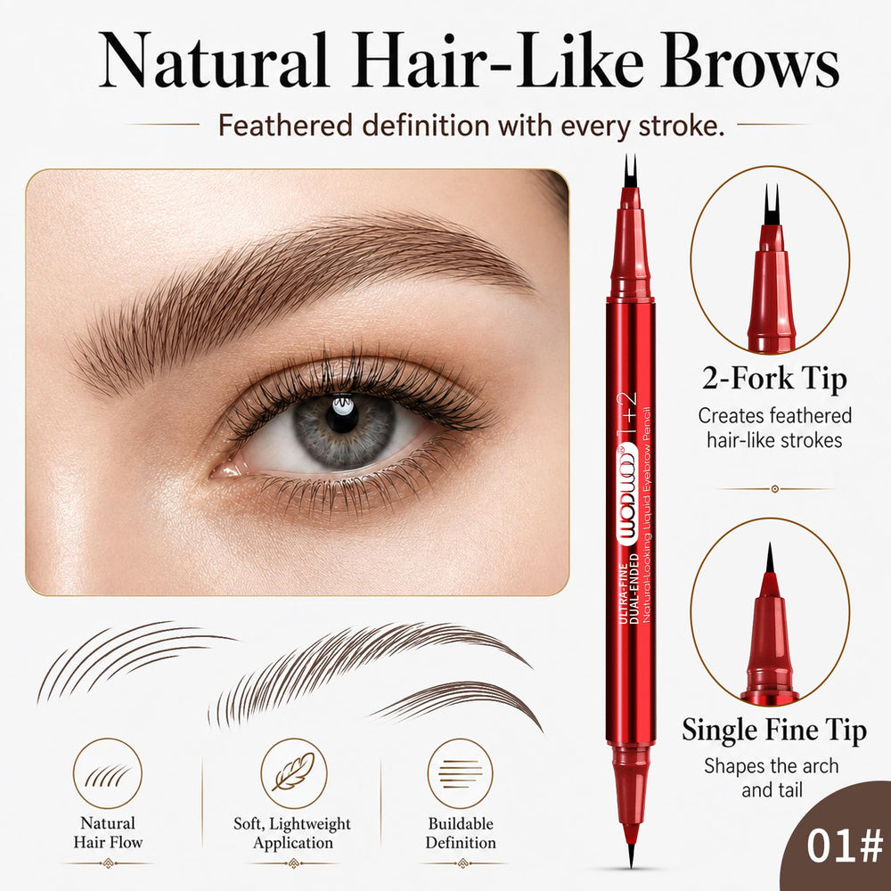 MOOMARTO micro-fork tip detail creating hair-like strokes, natural-looking fullness