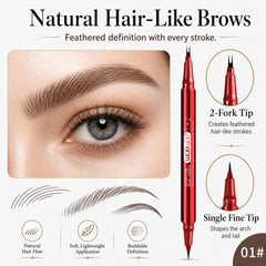 MOOMARTO micro-fork tip detail creating hair-like strokes, natural-looking fullness